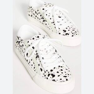 Madewell black and white fur sneakers